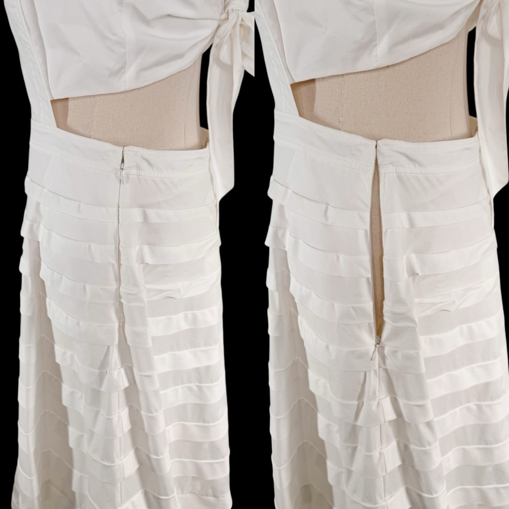 NWT Jonathan Simkhai Sicillia Dress White Poplin Pleated Bridal Preppy Size 8 - Picture 7 of 16